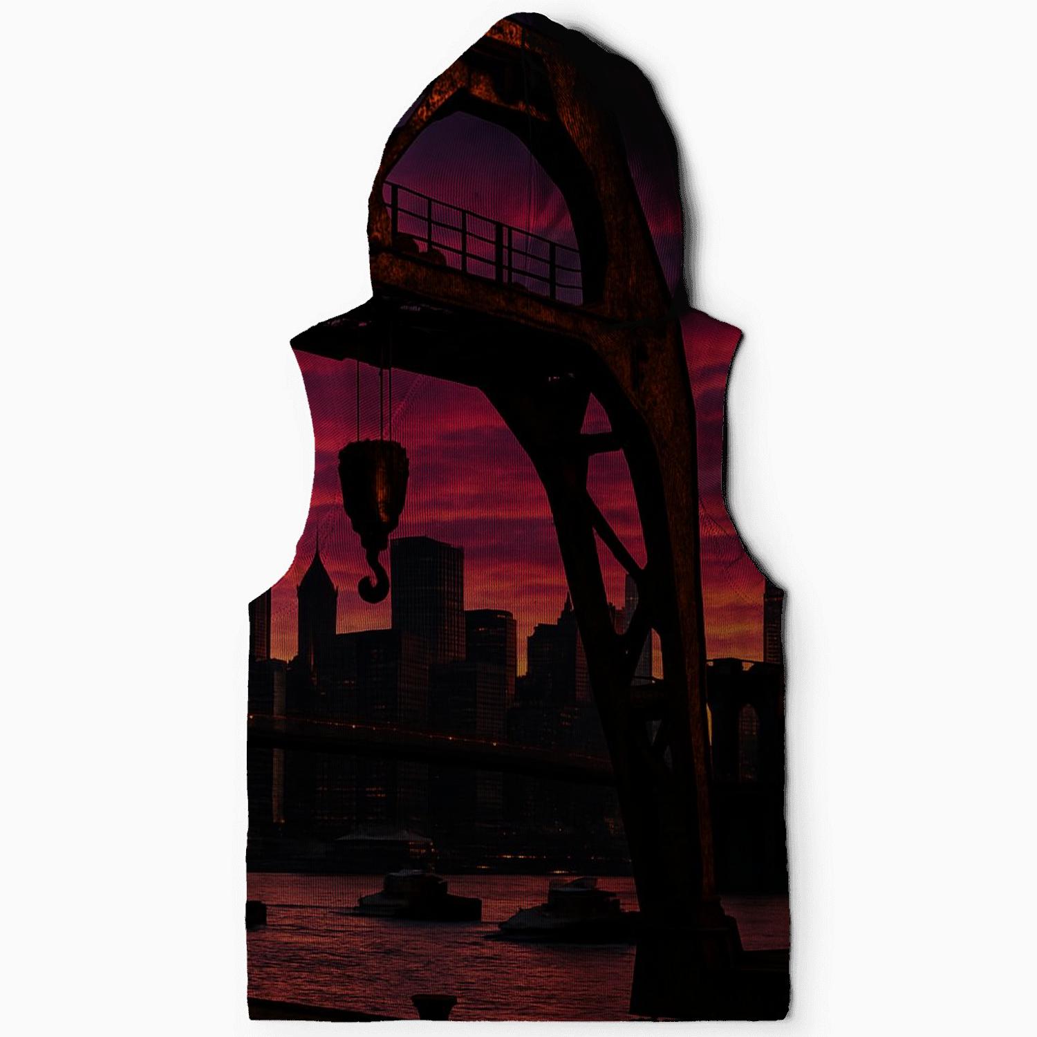 Harbor Crane Silhouette At Sunset lightweight hoodies