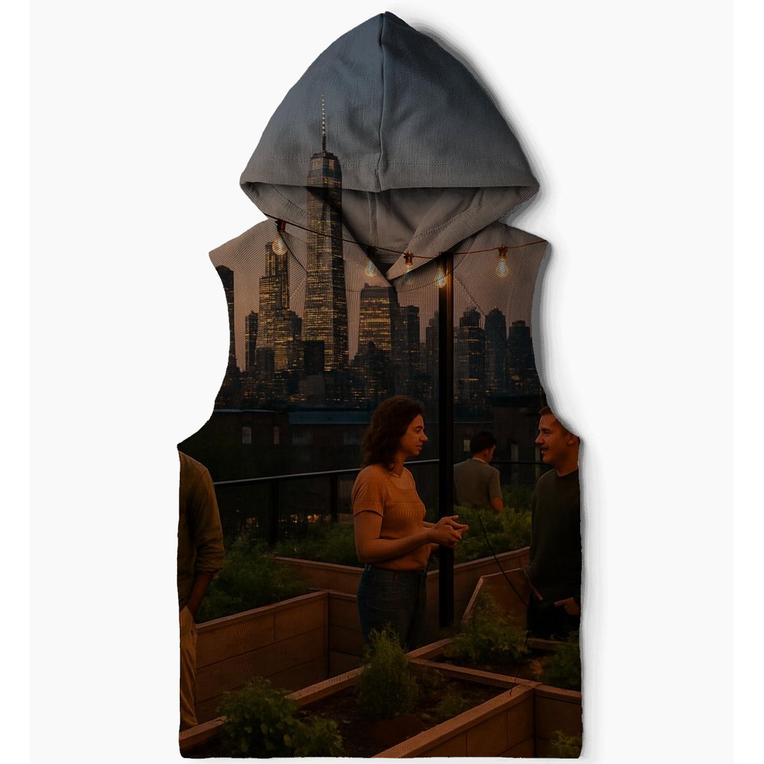 Rooftop Garden Over Lower Manhattan Dusk hoodie styles