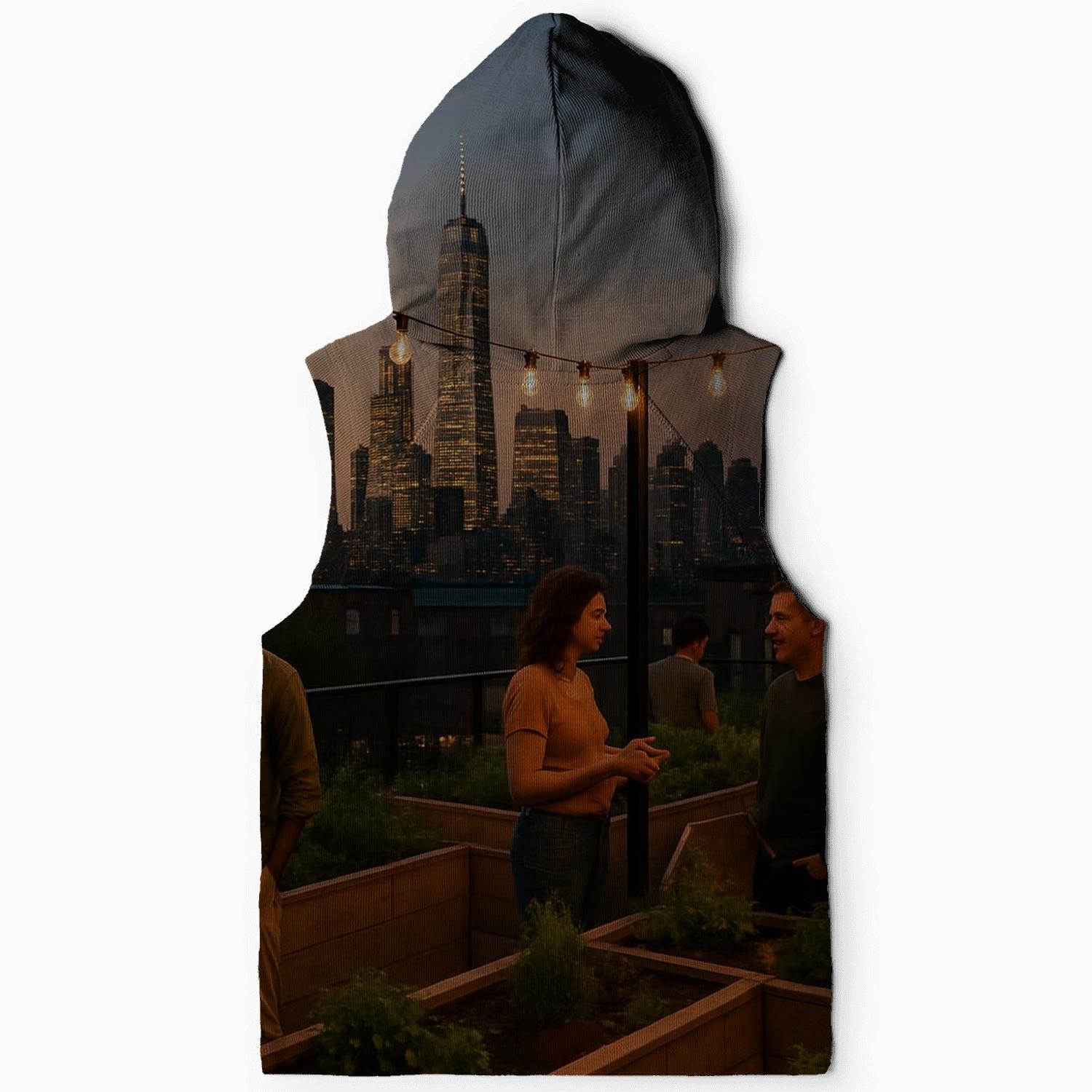 Rooftop Garden Over Lower Manhattan Dusk hoodie styles