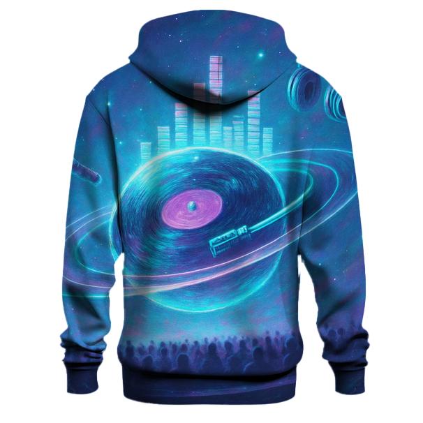 Neon Turntable Orbit embroidered hoodies