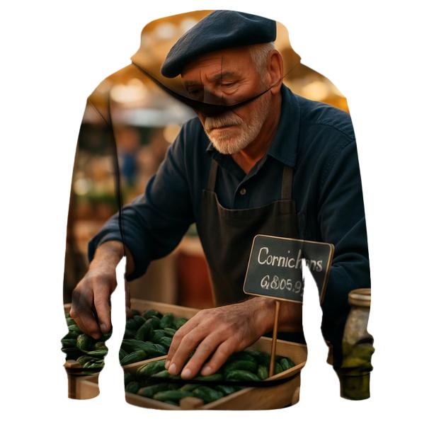 Market Vendor With Cornichon Crates hoodie styles