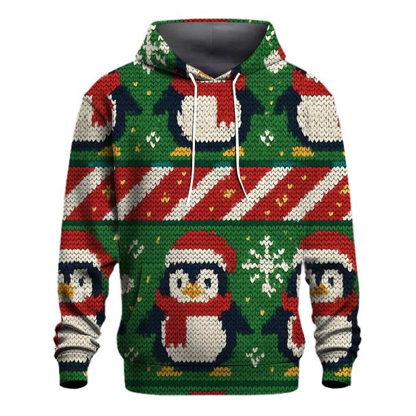 Festive Penguin Sweater Stitch Design pullover hoodies