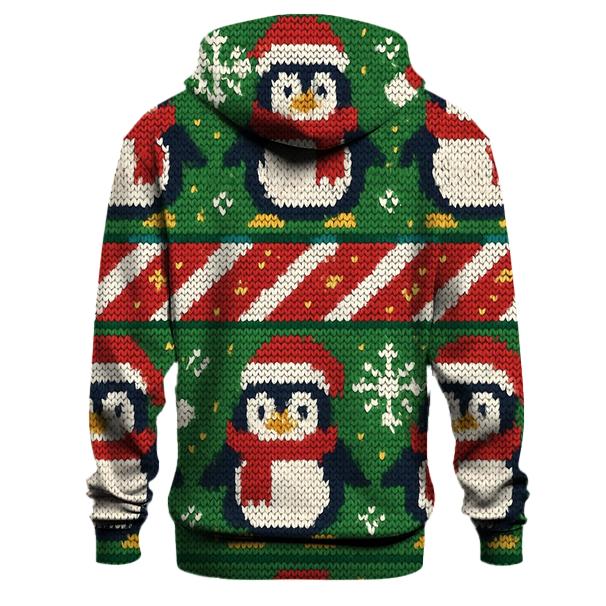 Festive Penguin Sweater Stitch Design pullover hoodies