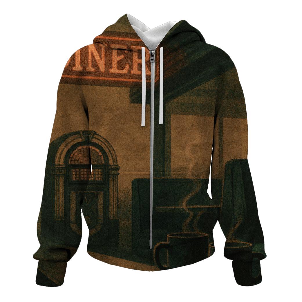 Celestial Diner Night graphic hoodies