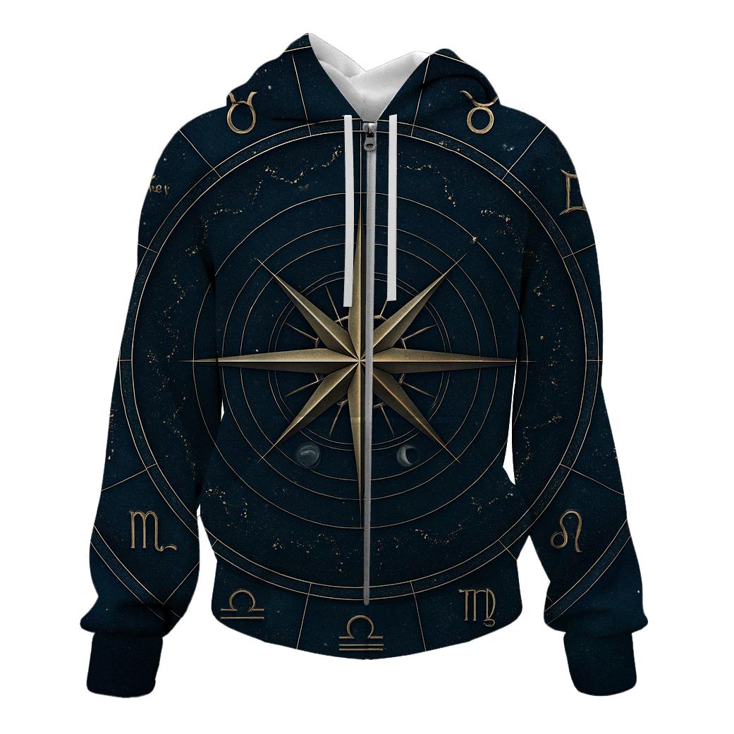 Ecliptic Zodiac Compass custom hoodies