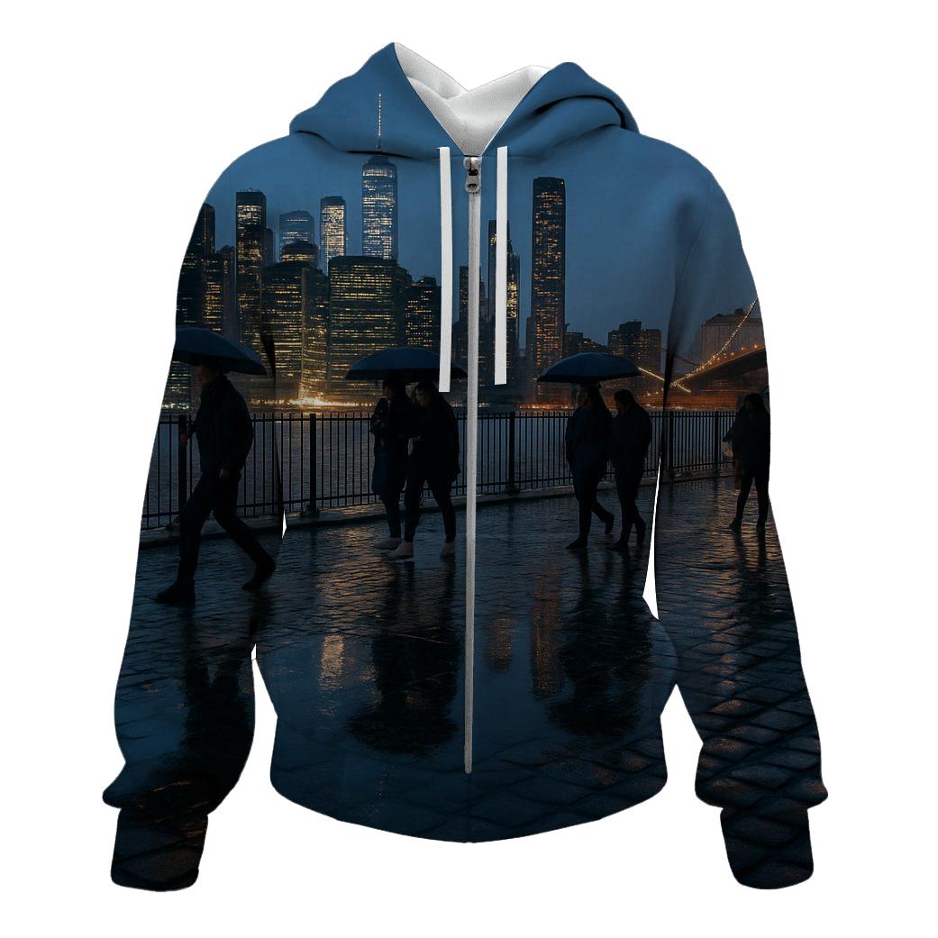 Rainwashed Brooklyn Promenade Night embroidered hoodies