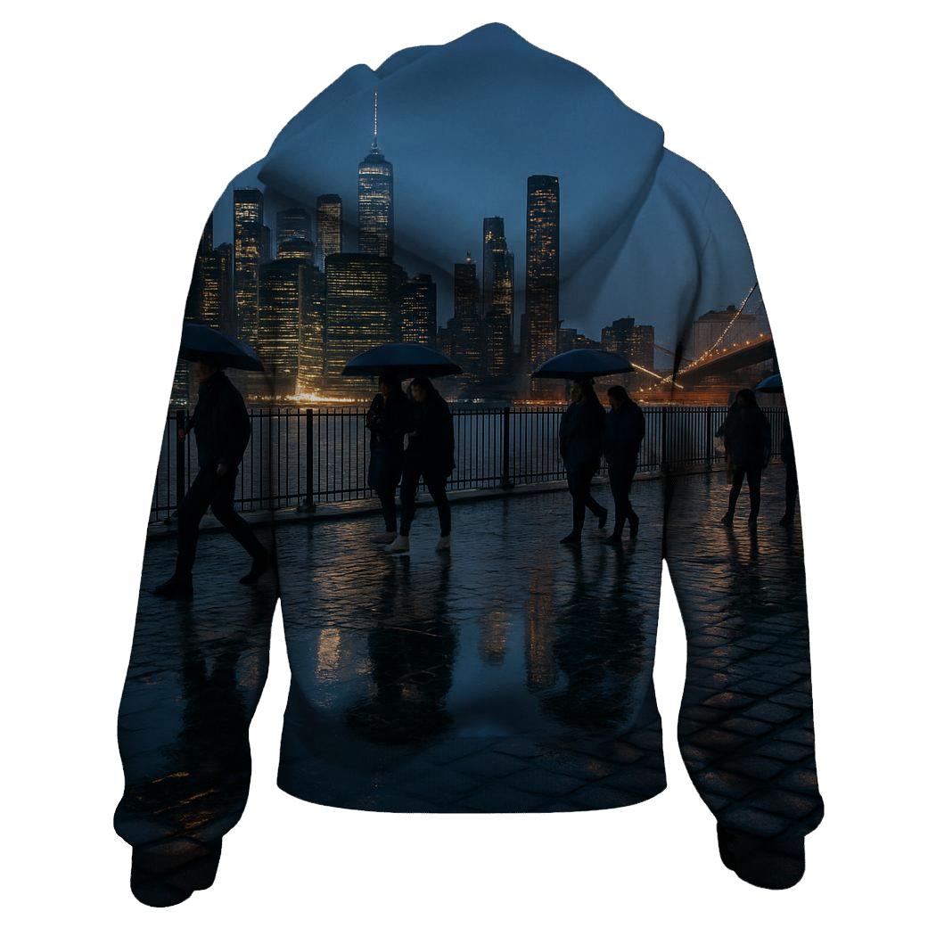 Rainwashed Brooklyn Promenade Night embroidered hoodies
