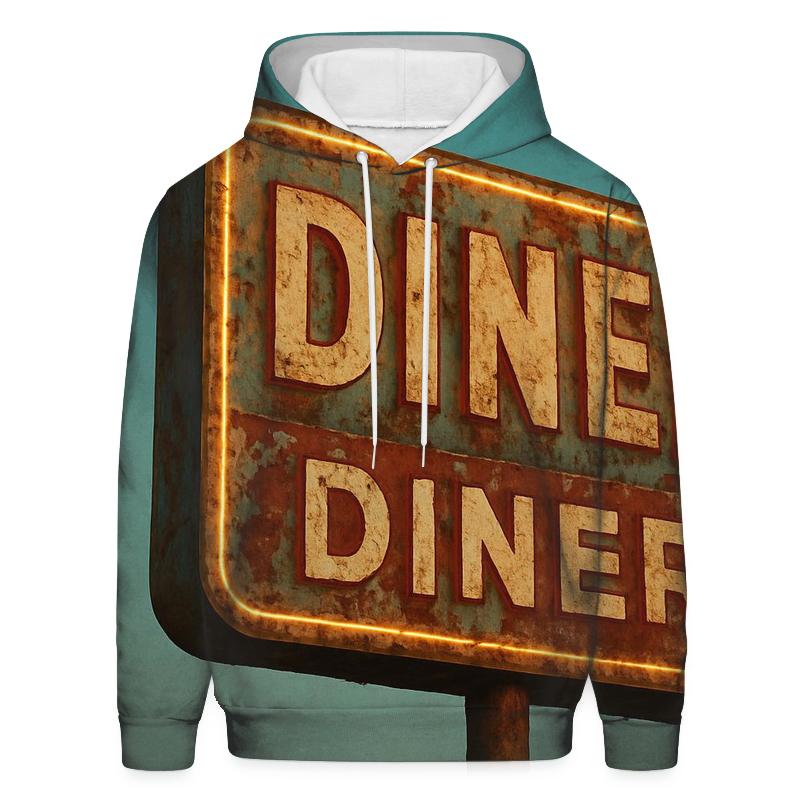 Classic Vintage Roadside Diner Sign graphic hoodies