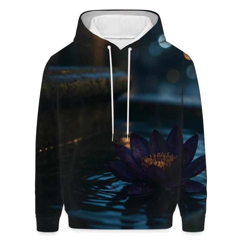 Midnight Lotus In Urban Fountain pullover hoodies