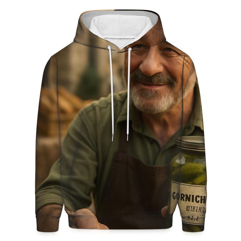 Market Vendor With Cornichon Jar printed hoodies