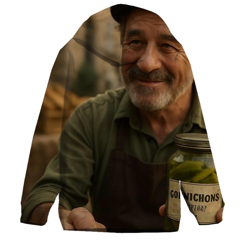 Market Vendor With Cornichon Jar printed hoodies