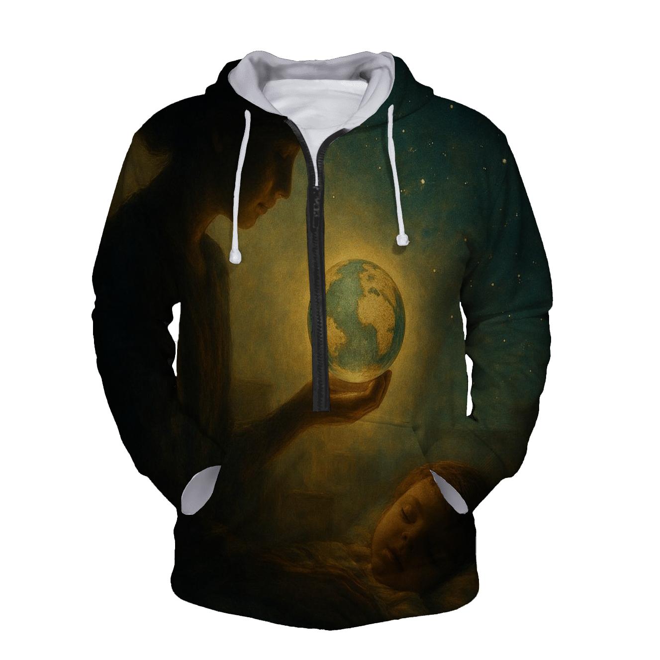 The Quiet Atlas Bearing Worlds With A Mothers Love printed hoodies