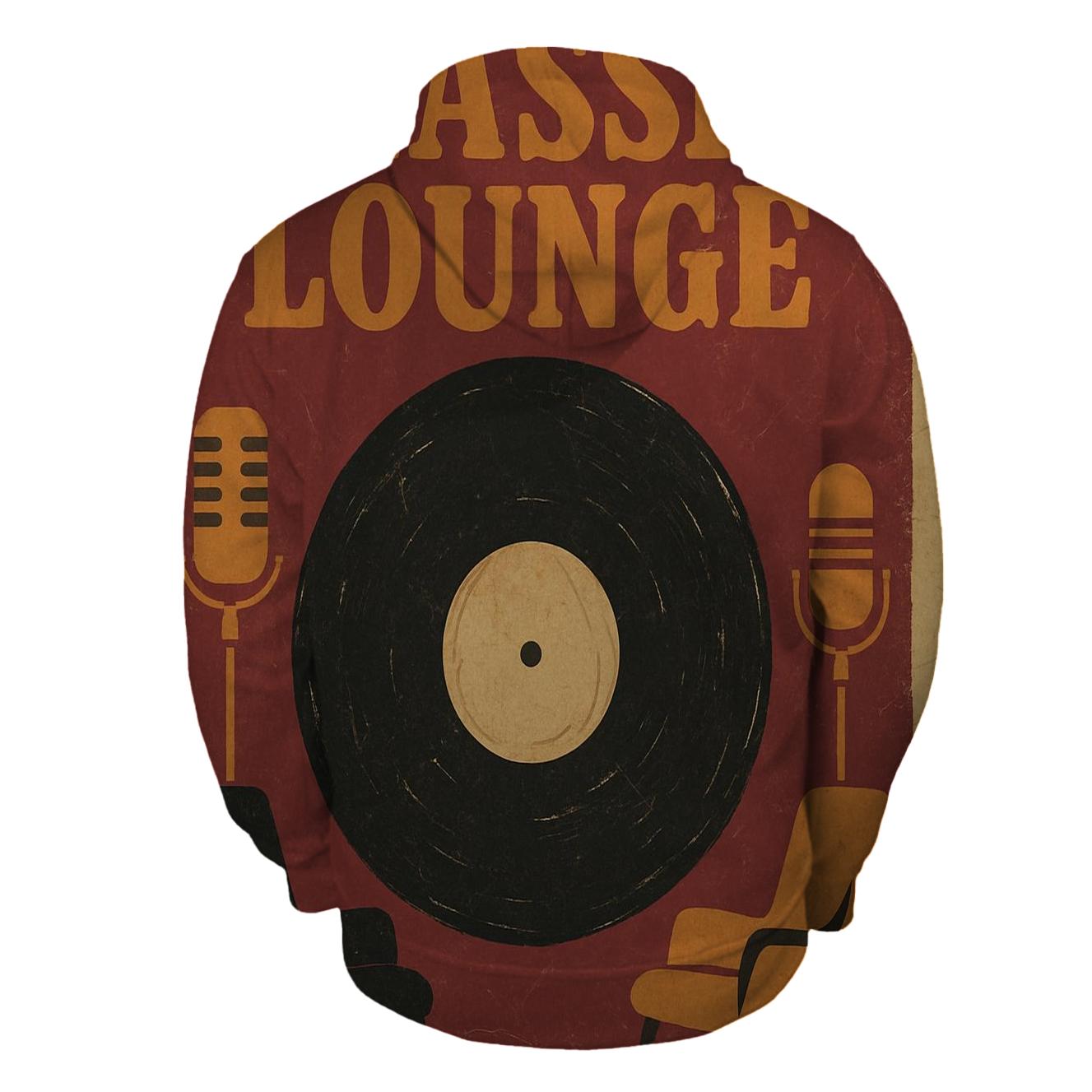 Distressed Vinyl Record Lounge graphic hoodies