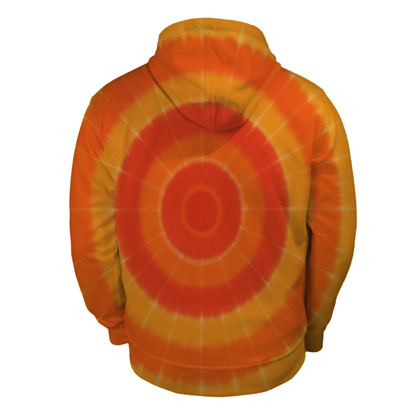 Bold Spiral Bullseye With Sunset Tones embroidered hoodies