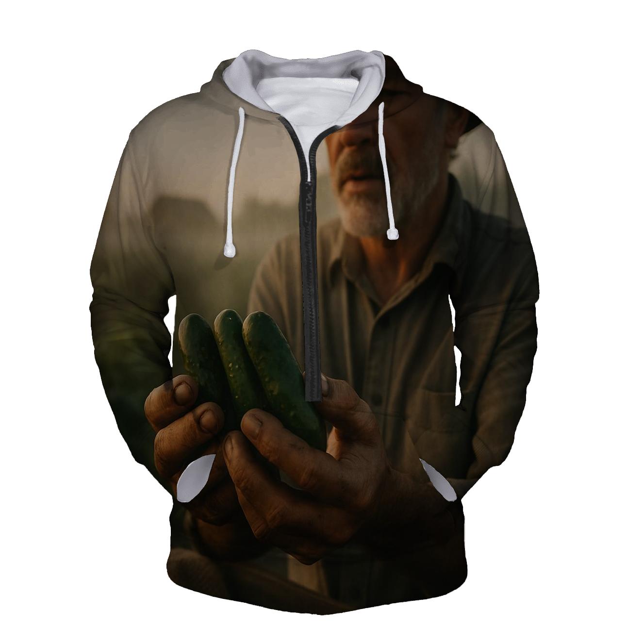 Morning Inspection In The Cornichon Field zip-up hoodies