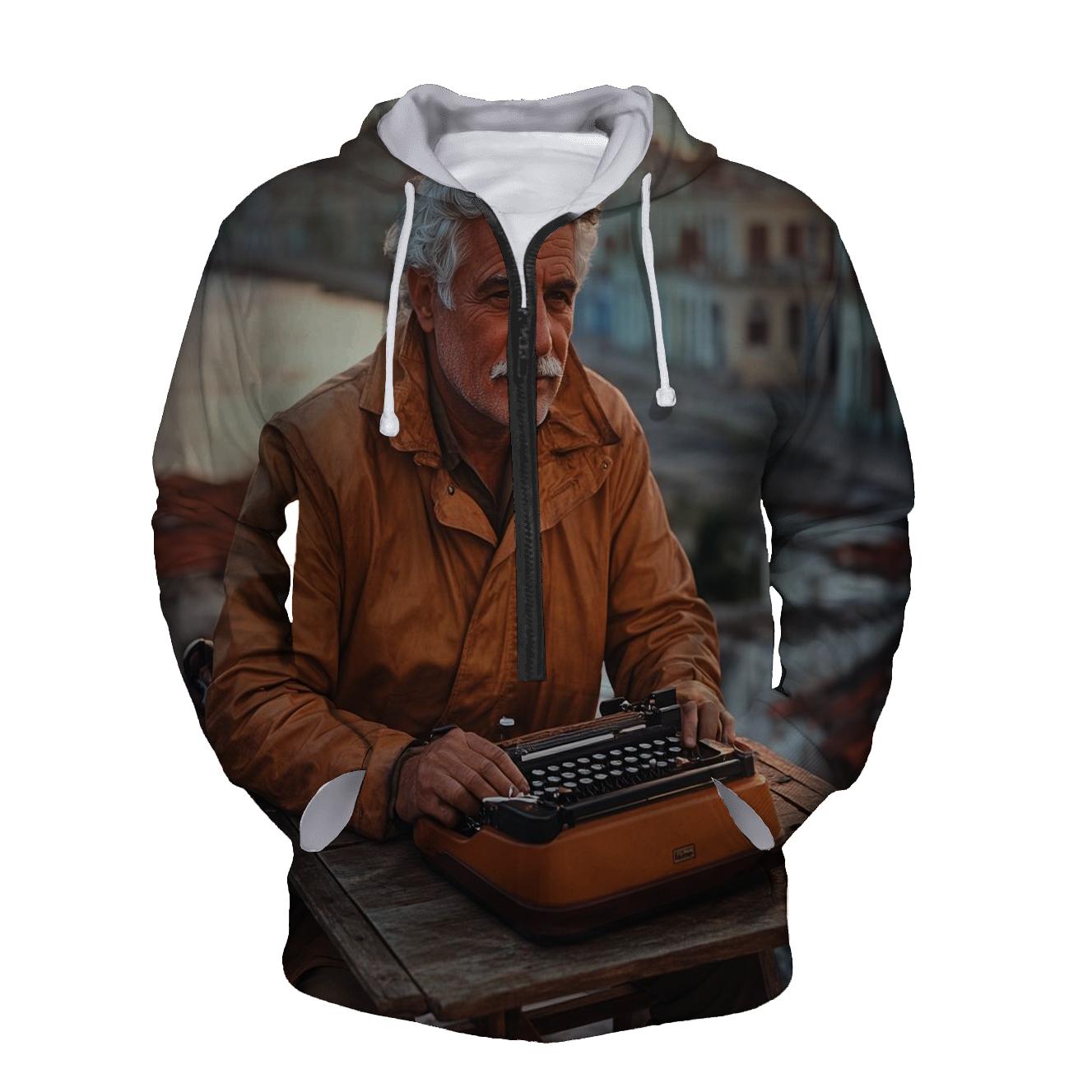 Graham Greene Writing On A Havana Rooftop lightweight hoodies