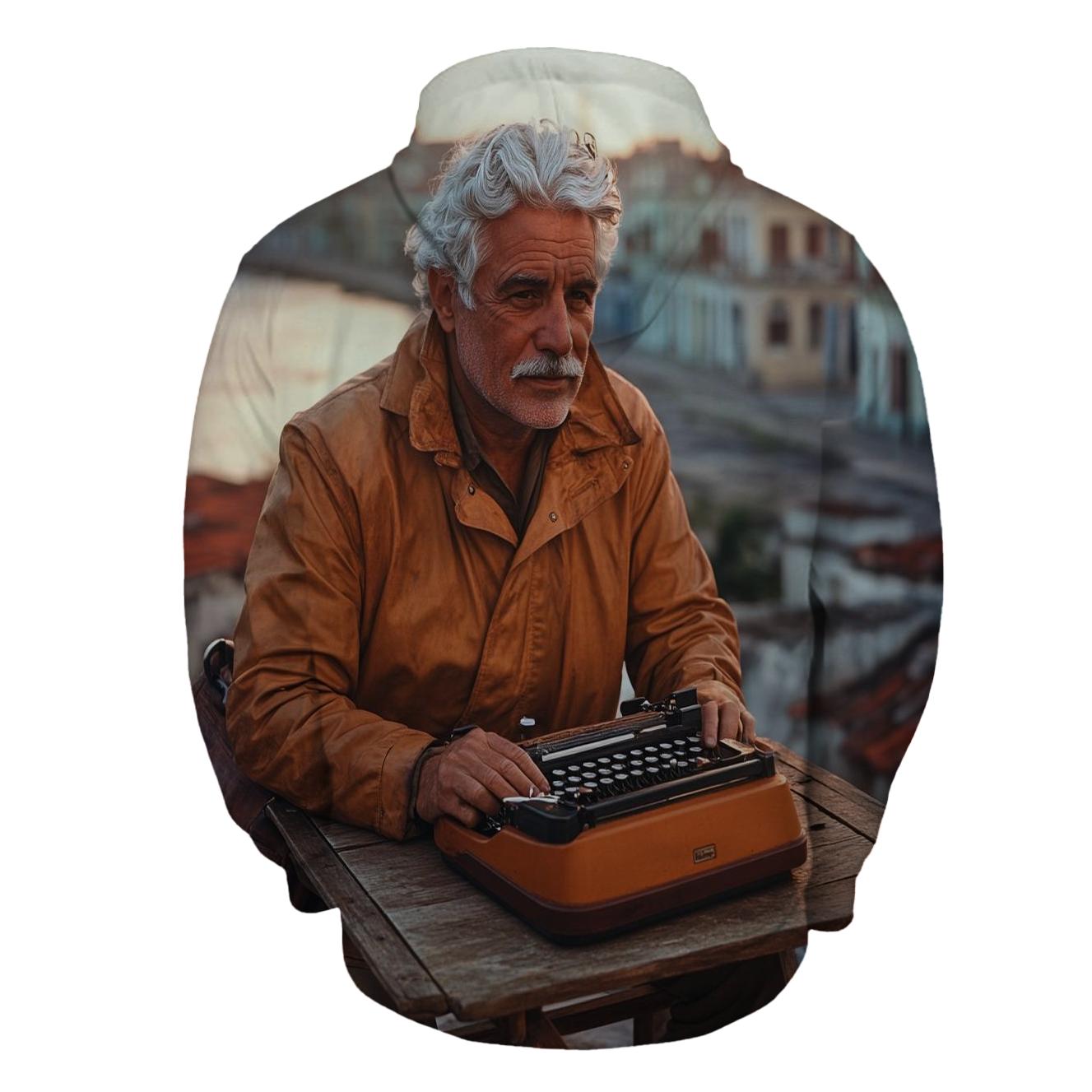 Graham Greene Writing On A Havana Rooftop lightweight hoodies