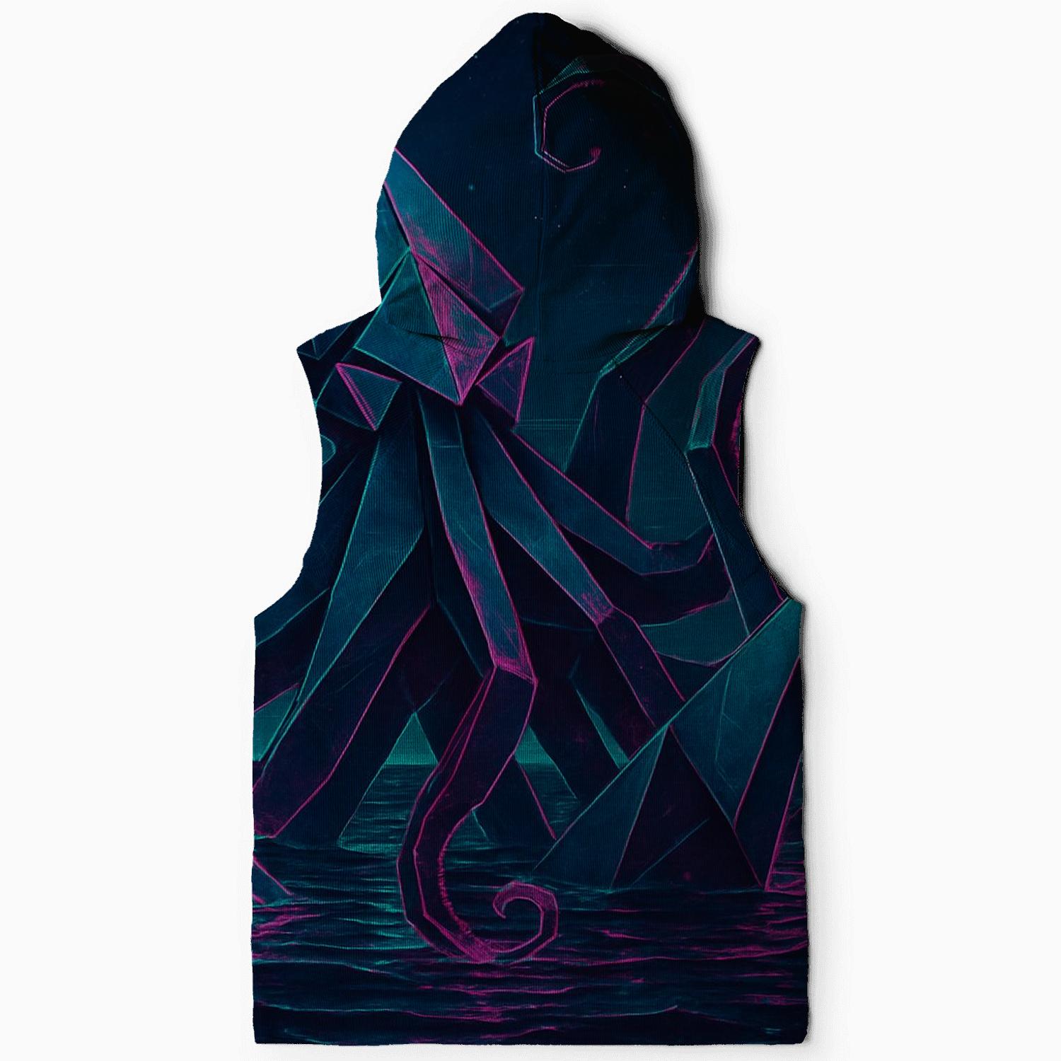 Neon Origami Kraken embroidered hoodies