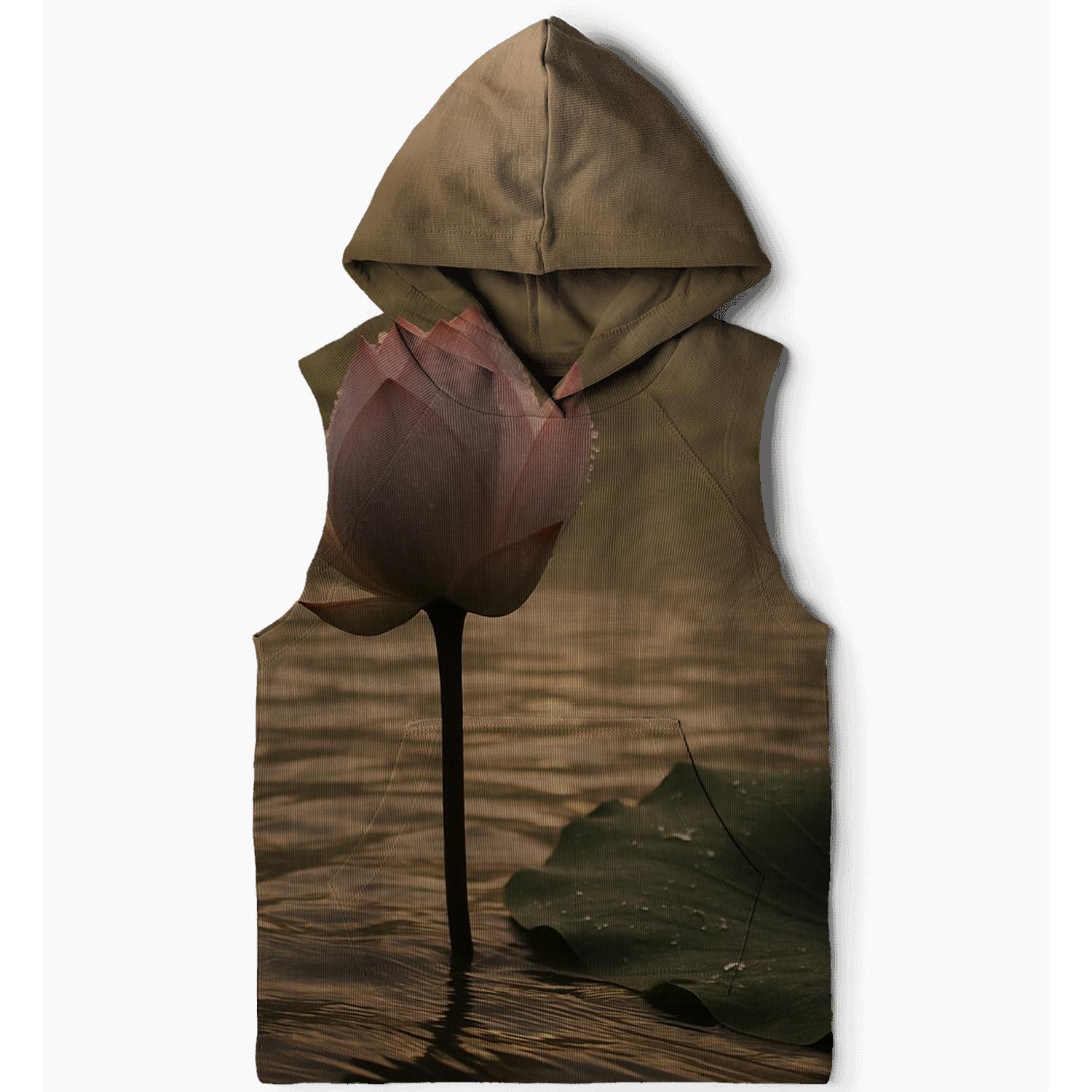 Dawn Lotus In Misted Rice Terrace lightweight hoodies