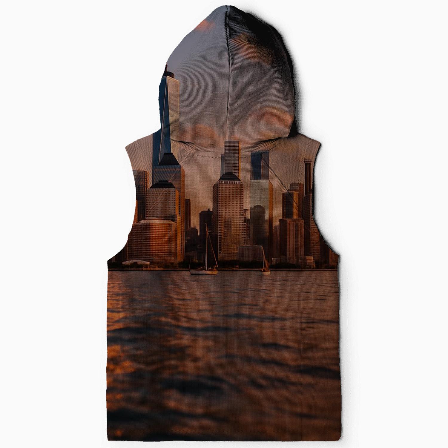 Sunset Reflections Over Lower Manhattan Harbor hoodie designs