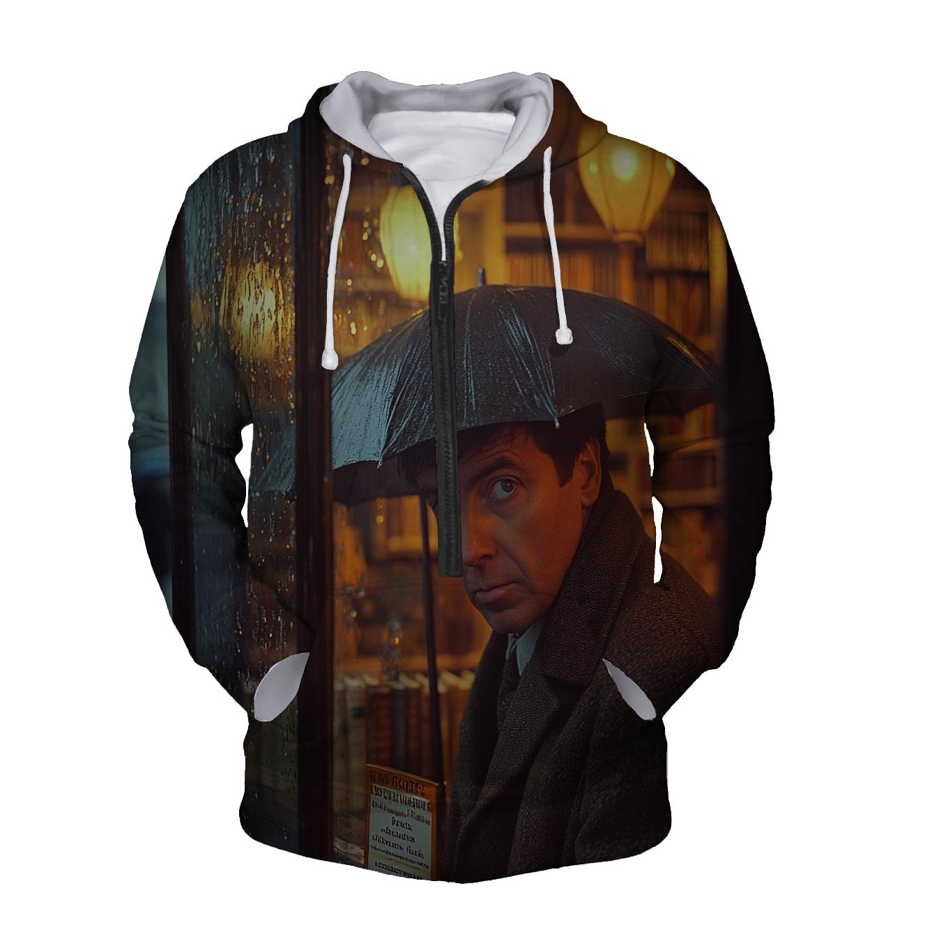 Graham Greene In A London Rainy Bookshop Window heavyweight hoodies