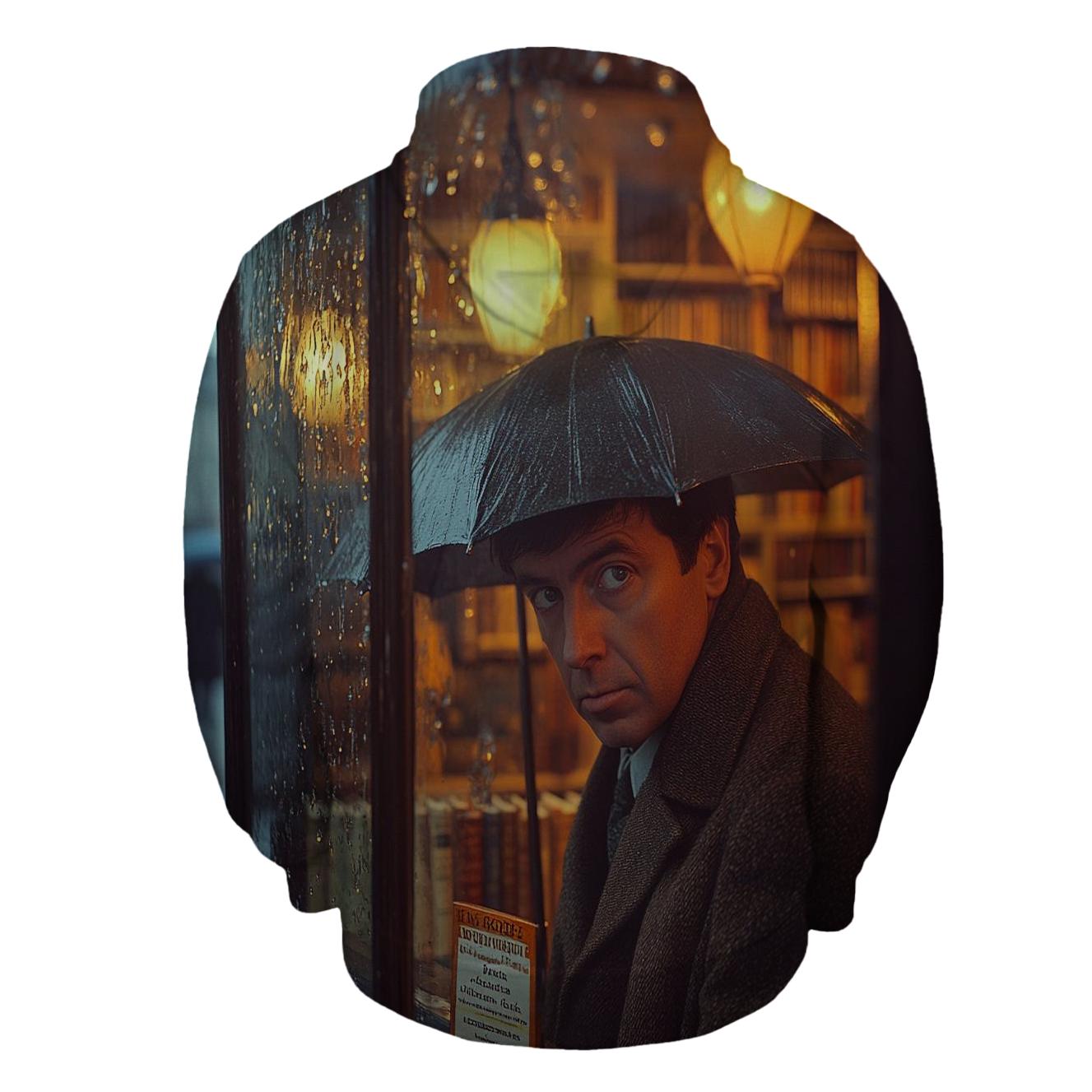 Graham Greene In A London Rainy Bookshop Window heavyweight hoodies