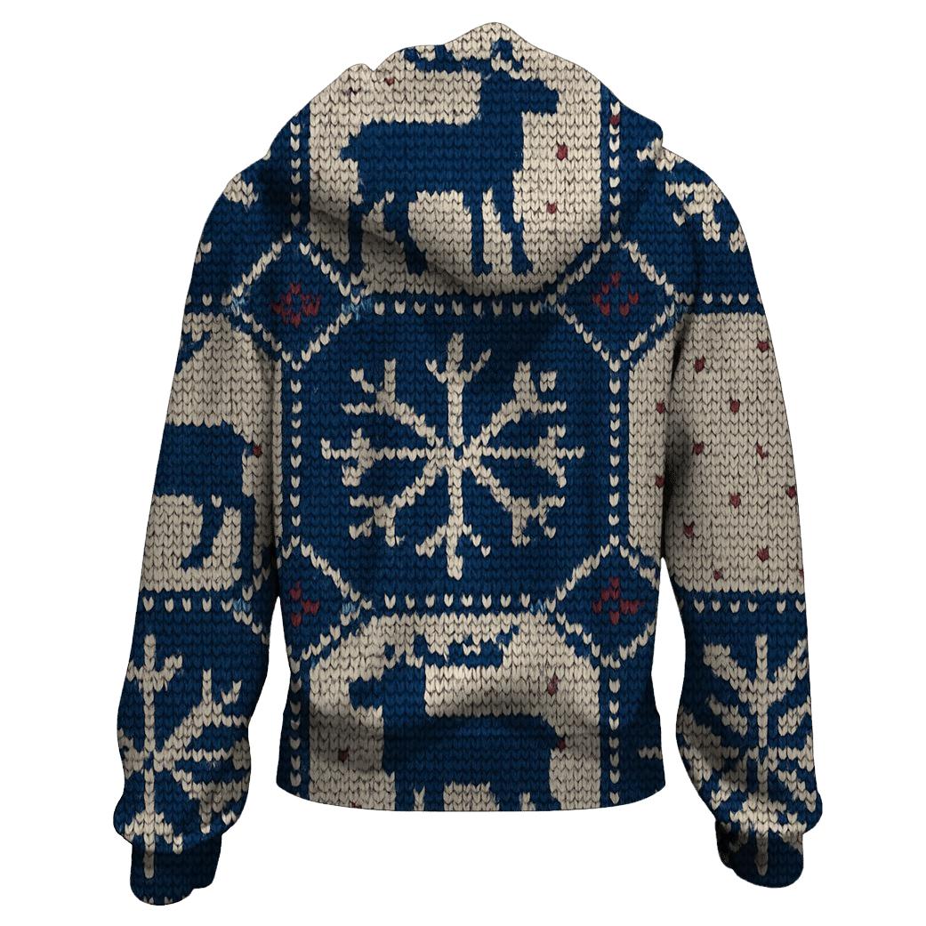 Snowflake Reindeer Patchwork Design hoodie designs