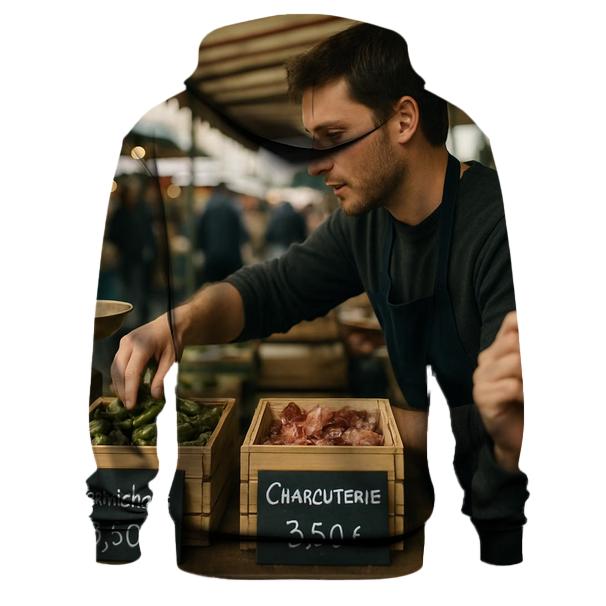 Marseille Market Cornichon Stall heavyweight hoodies