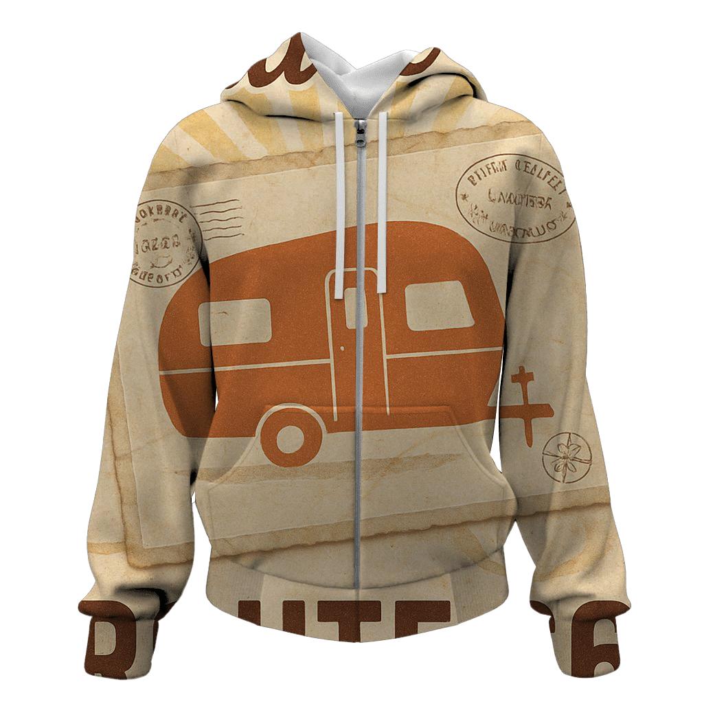 Sunfaded Roadtrip Postcard zip-up hoodies
