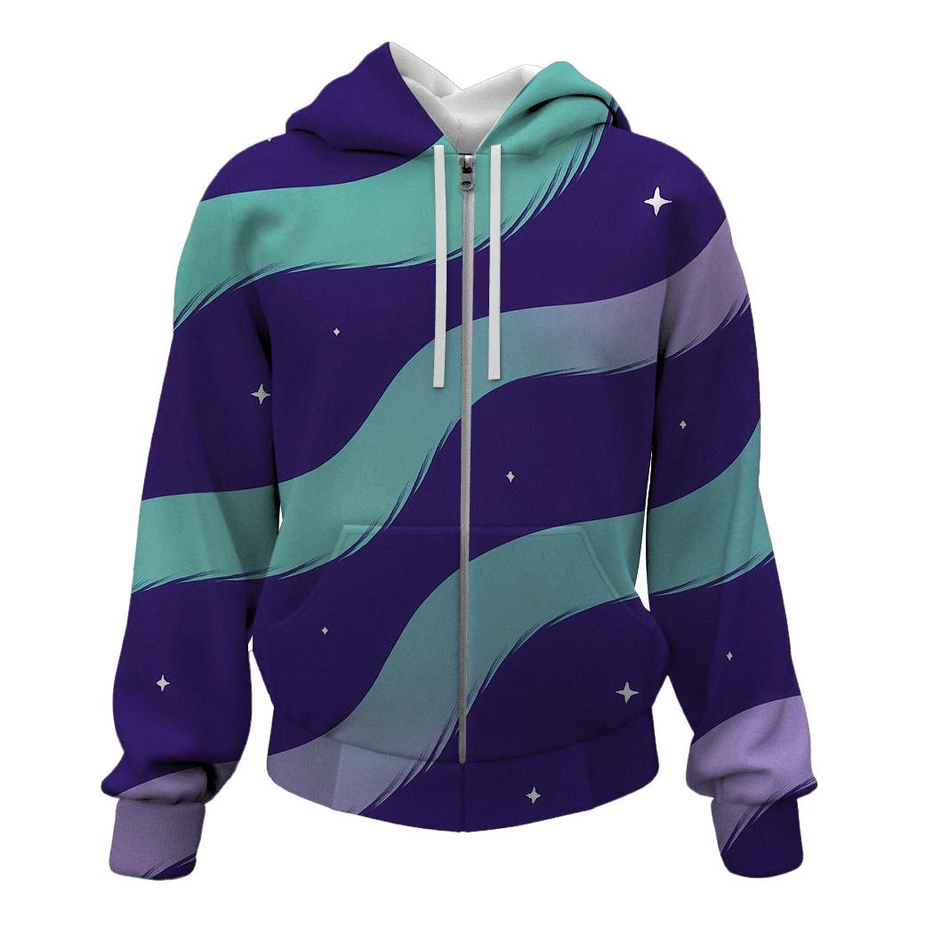 Aurora Wave Harmony graphic hoodies