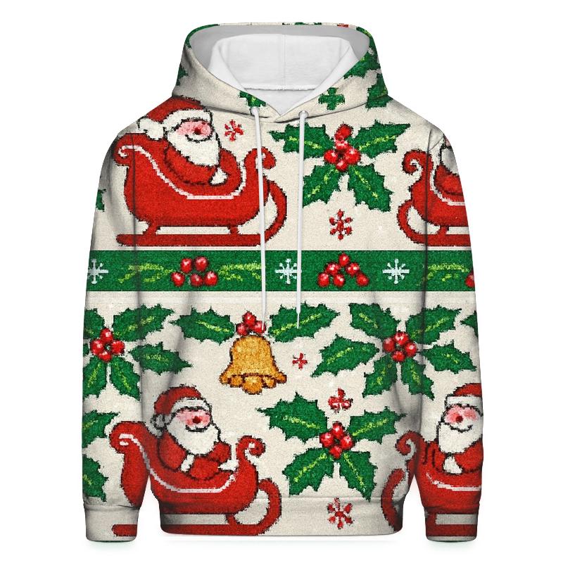 Jolly Santa Sleigh Bands Design heavyweight hoodies