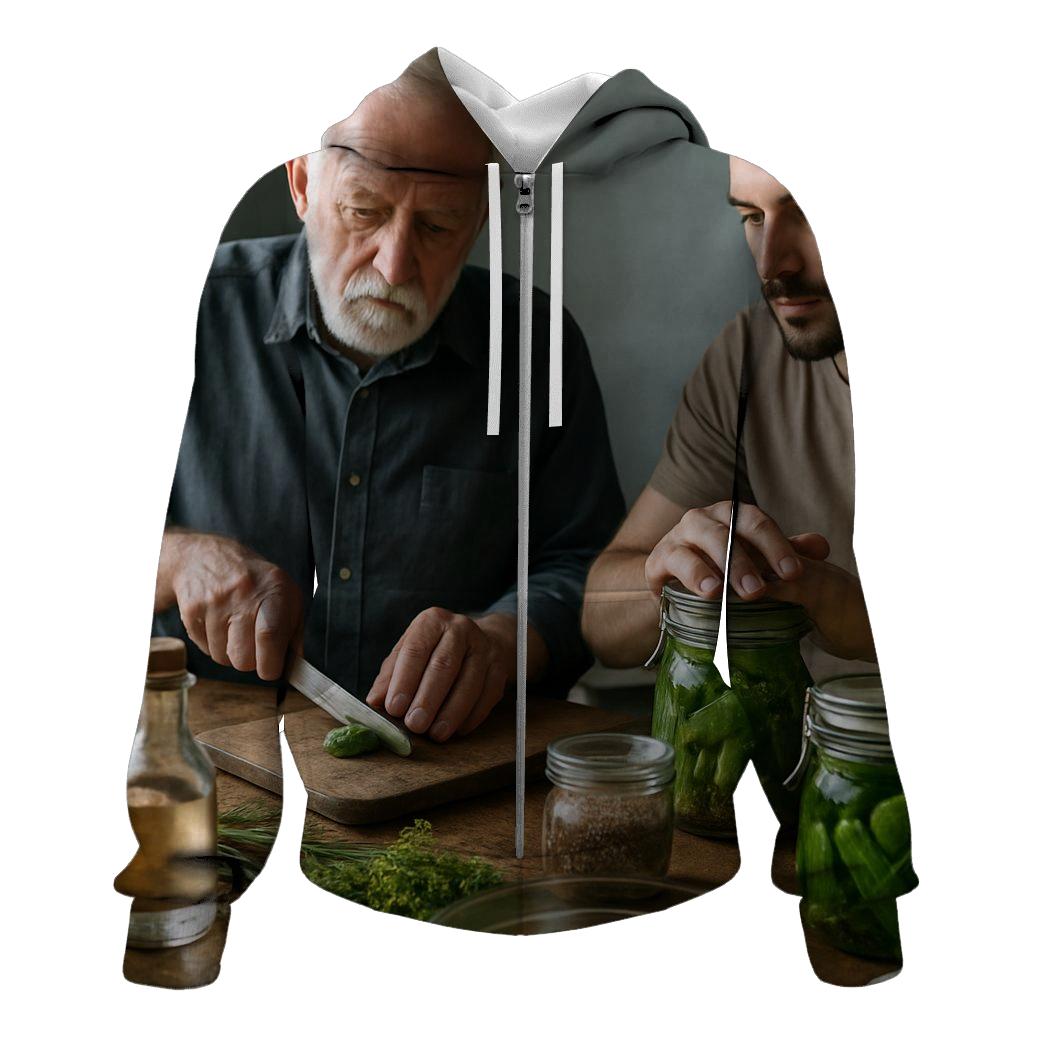 Home Canning Lesson On A Wooden Table designer hoodies