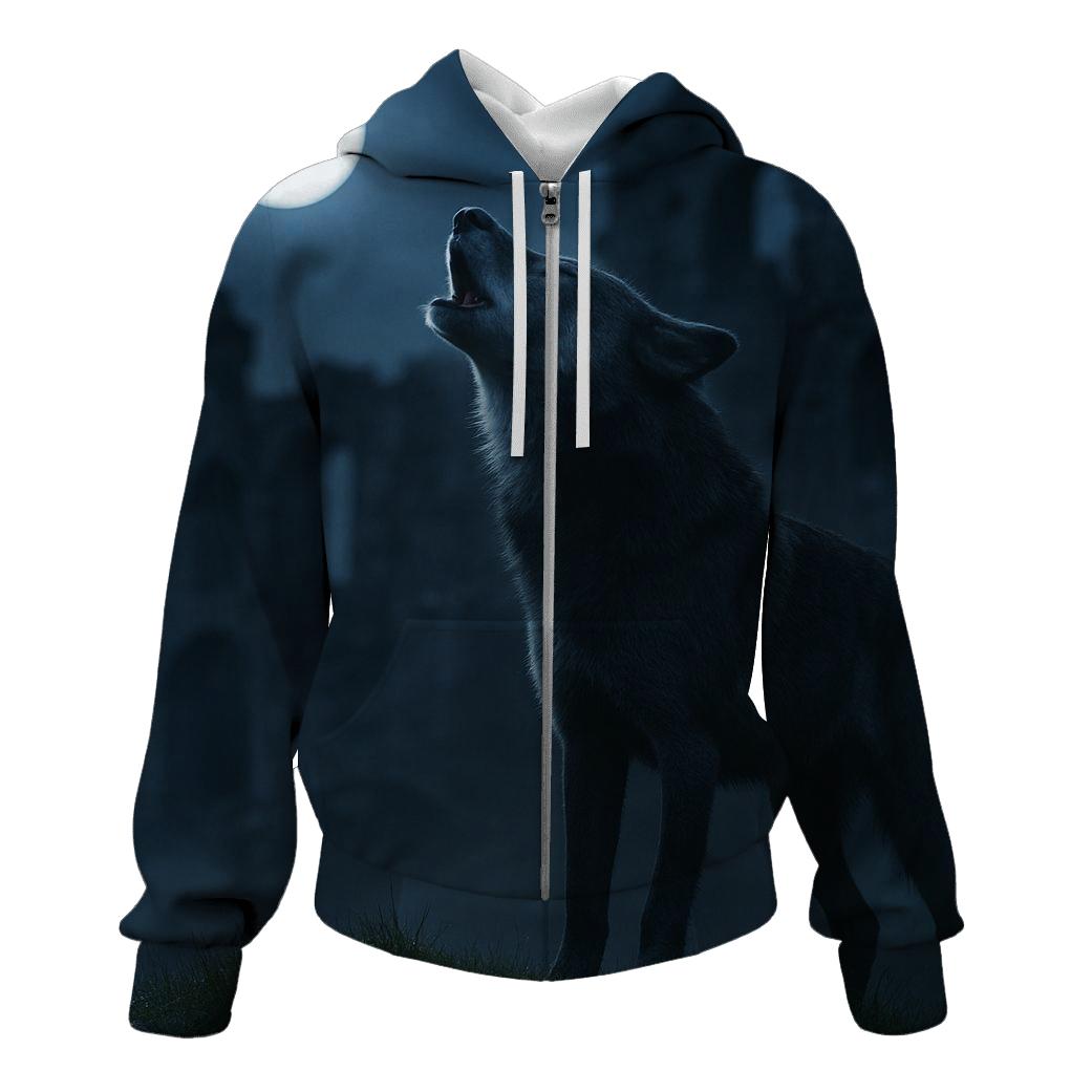 Night Howl Over Highland Ruins graphic hoodies