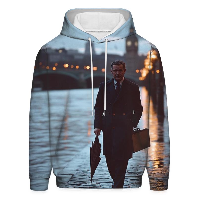 Graham Greene Walking The Thames Embankment lightweight hoodies