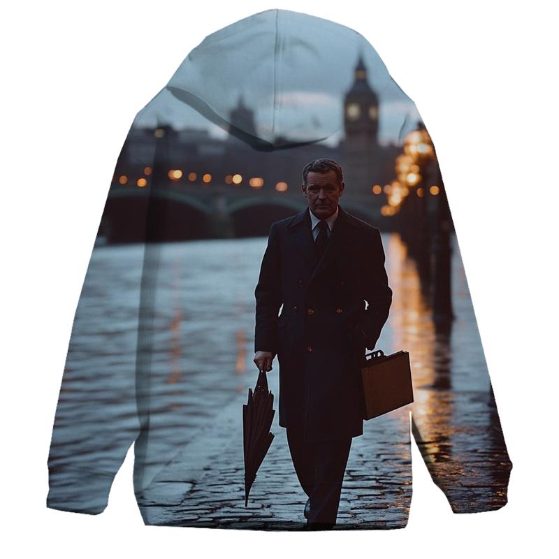Graham Greene Walking The Thames Embankment lightweight hoodies