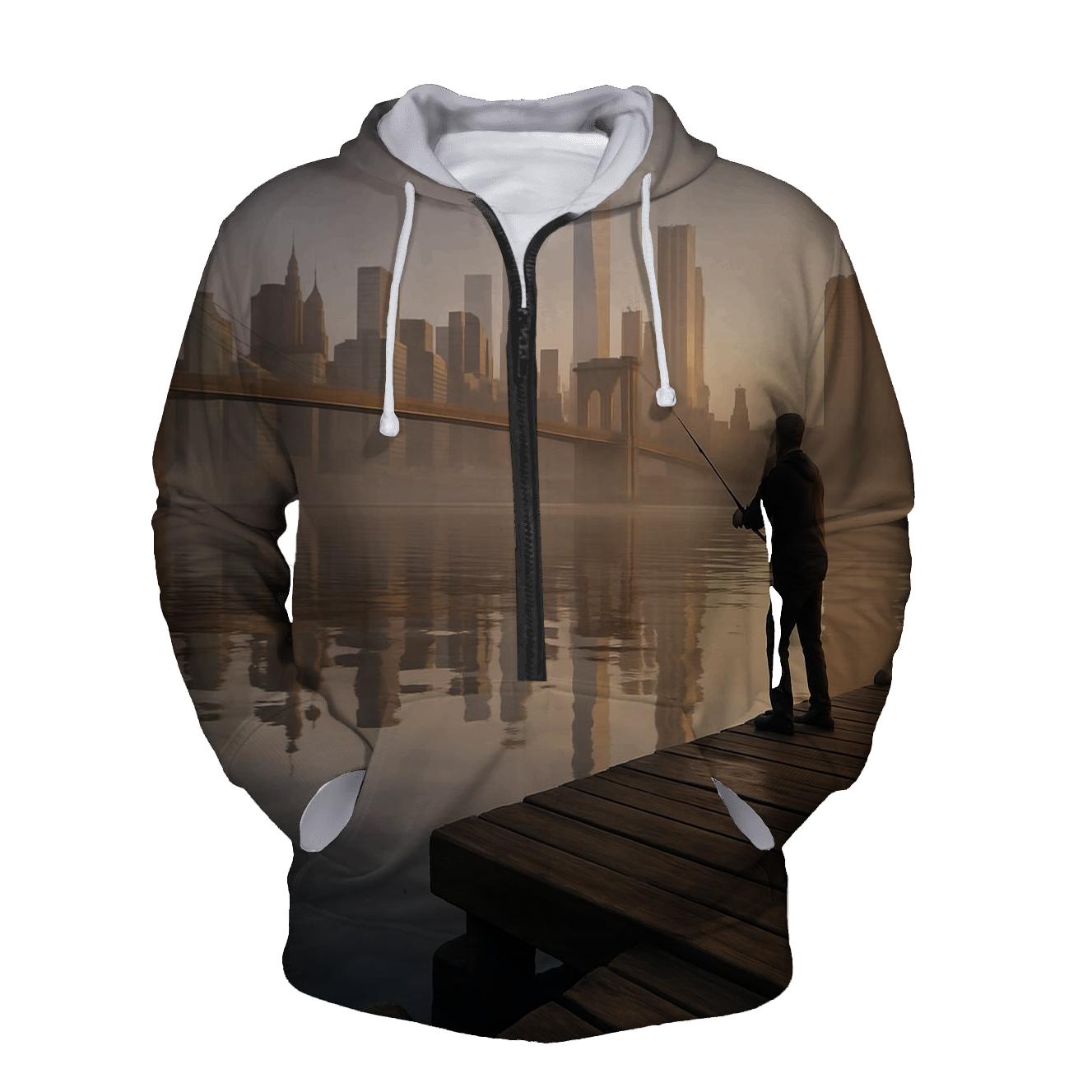 Sunrise Harbor Reflection Over Lower Manhattan hoodie styles
