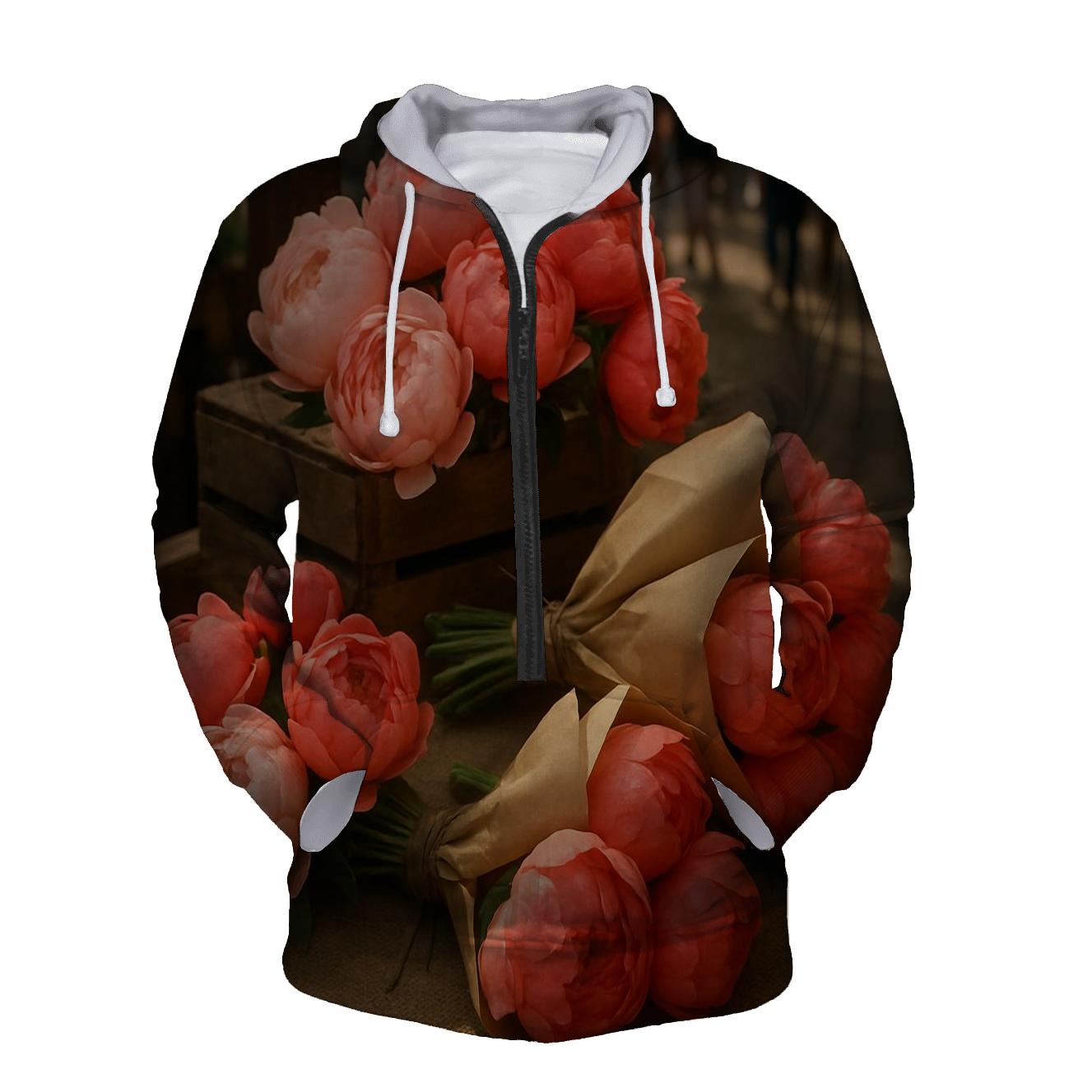Market Stall Peony Harvest graphic hoodies