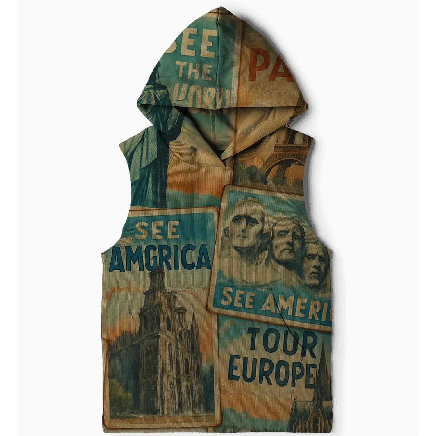 Antique Travel Postcard Collage designer hoodies