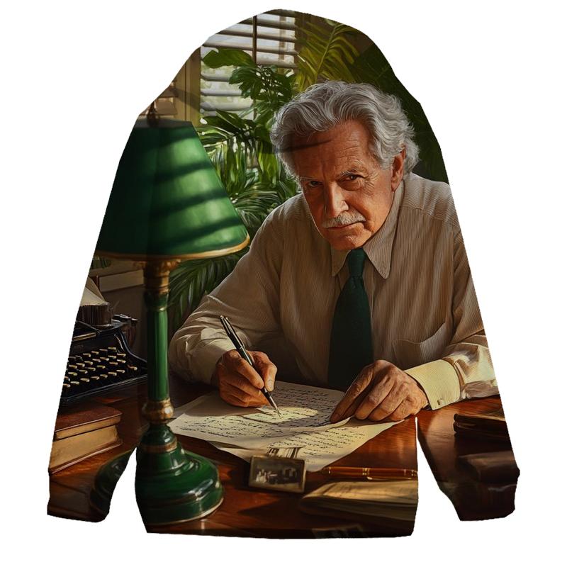 Graham Greene Writing In His Jamaican Study premium hoodies