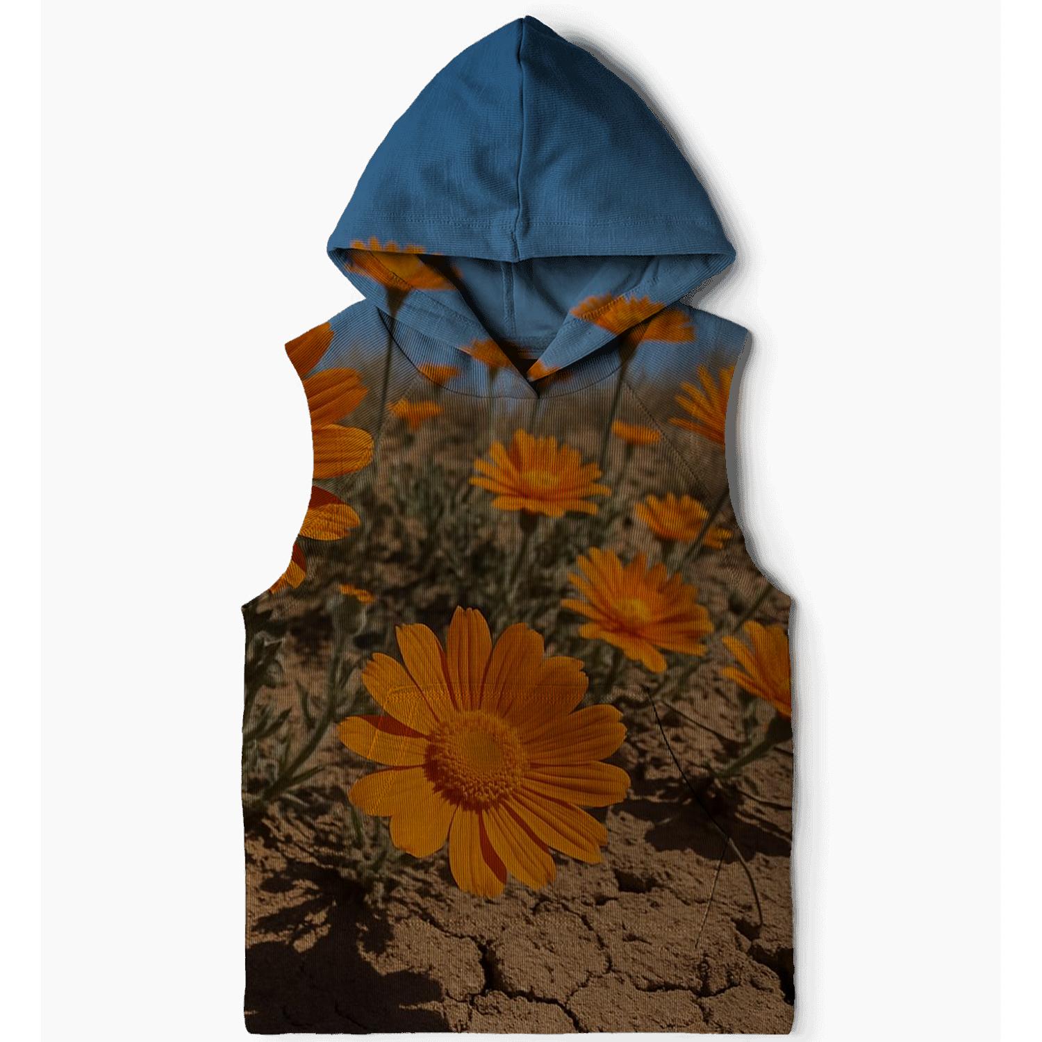 Vibrant Desert Marigolds Under Clear Blue Sky graphic hoodies