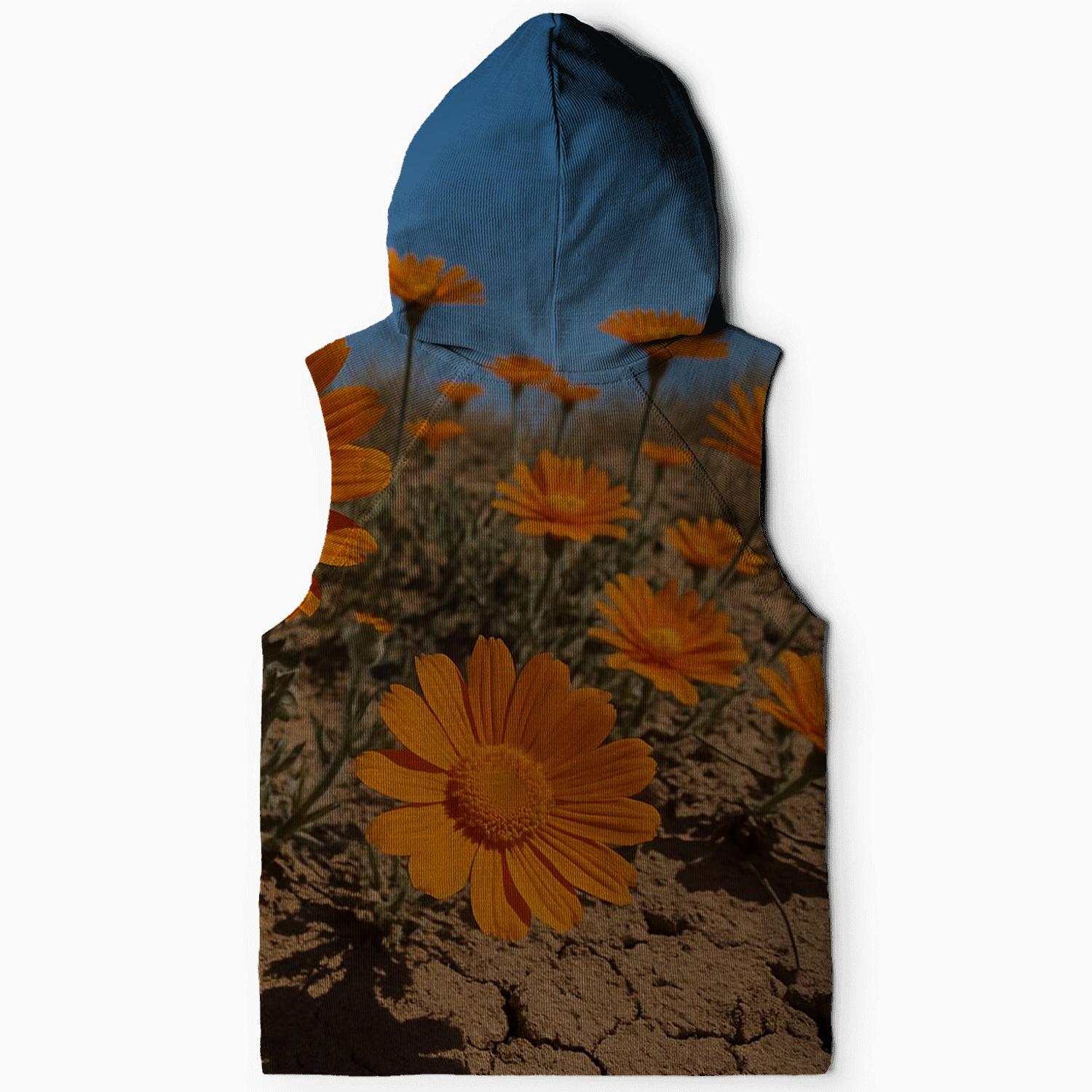 Vibrant Desert Marigolds Under Clear Blue Sky graphic hoodies
