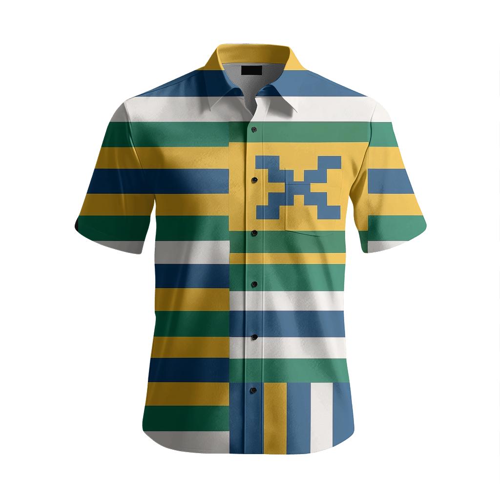 Kente Rhythm Stripe custom embroidered shirts