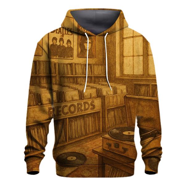 Retro Vinyl Record Shop zip-up hoodies