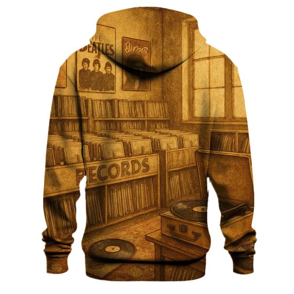 Retro Vinyl Record Shop zip-up hoodies