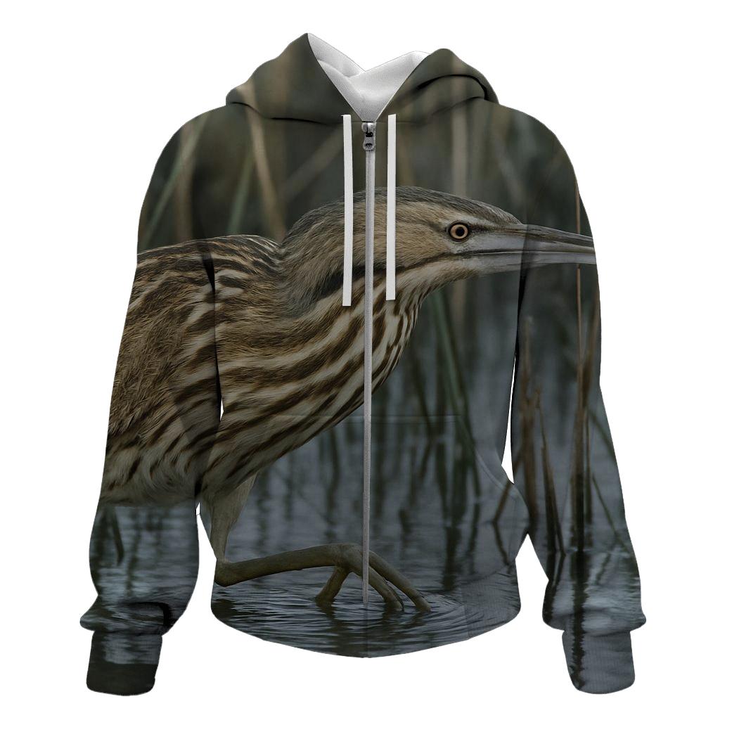 Misty Marsh Stalker American Bittern printed hoodies
