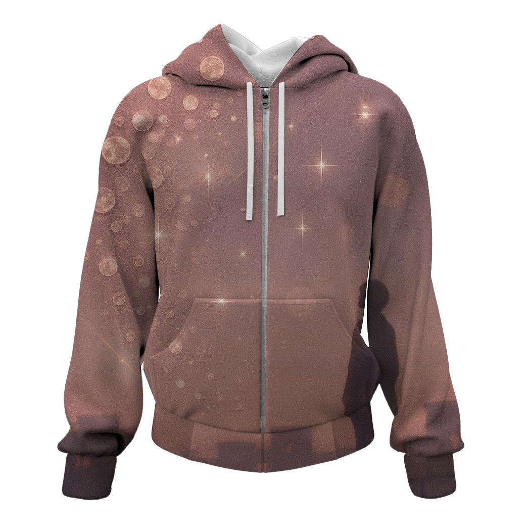 Celestial Sequin Veil zip-up hoodies