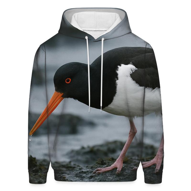 Tideline Stare — Intertidal Oystercatcher heavyweight hoodies