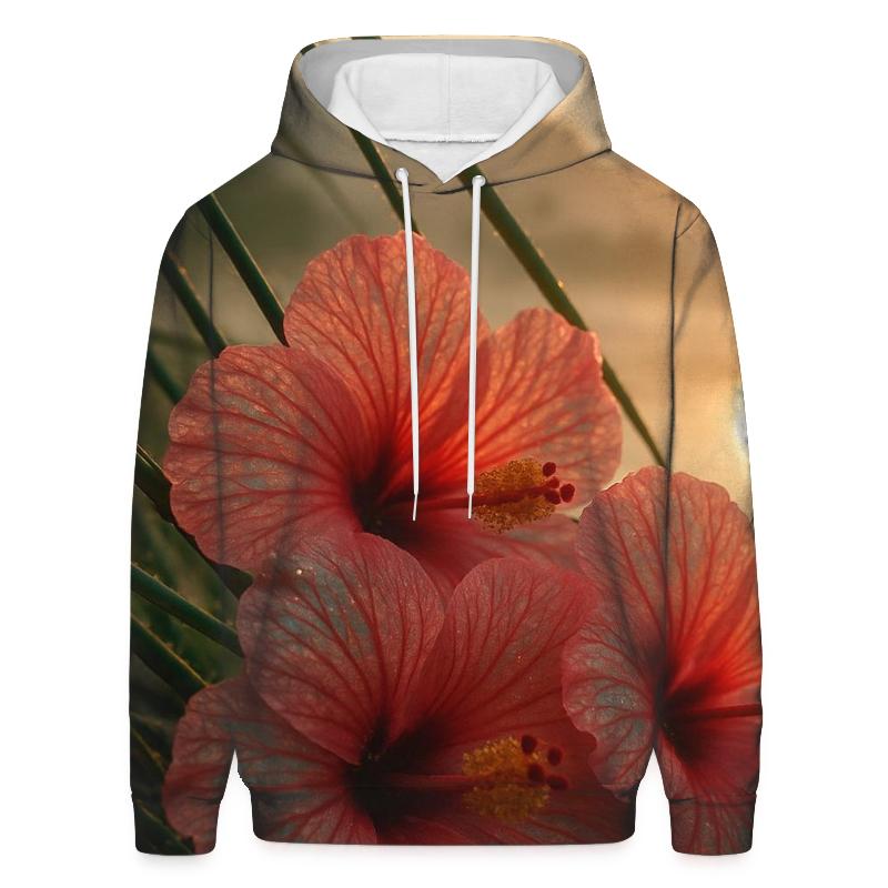 Nebula Hibiscus Study On Misty Reedbank graphic hoodies