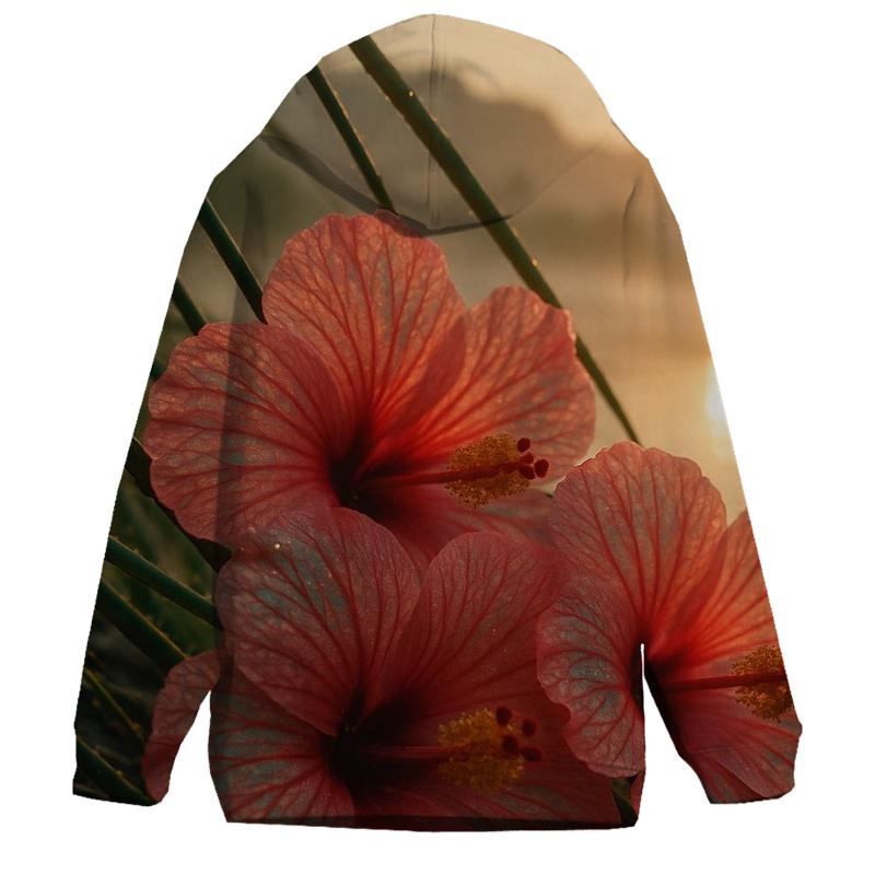 Nebula Hibiscus Study On Misty Reedbank graphic hoodies