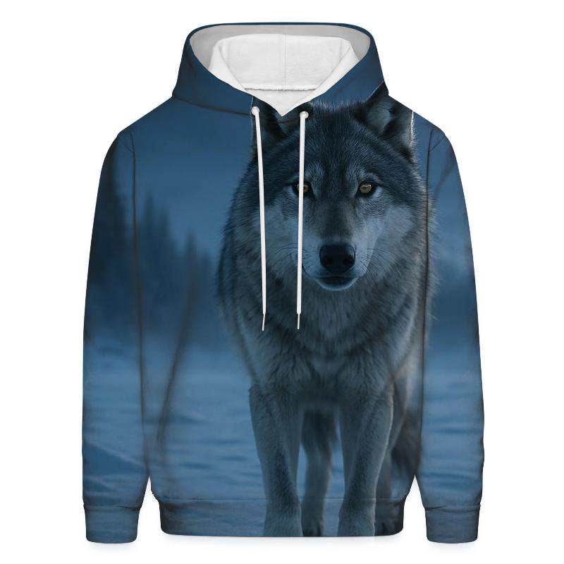 Moonlit Wolf Sentinel On Frozen Tundra hoodie designs
